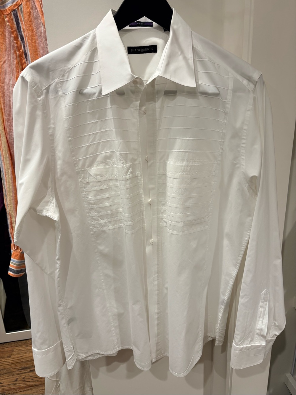 Jhane Barnes White Pintuck Dress Shirt